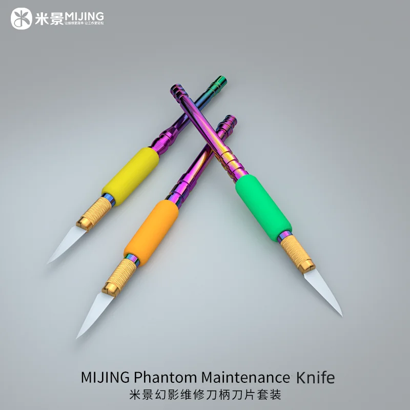 

MIJING Phantom Mobile Phone Maintenance Knife Set Anti-Static Ceramic CPU IC CPU Glue Removal Disassembly Repair Blade Kit