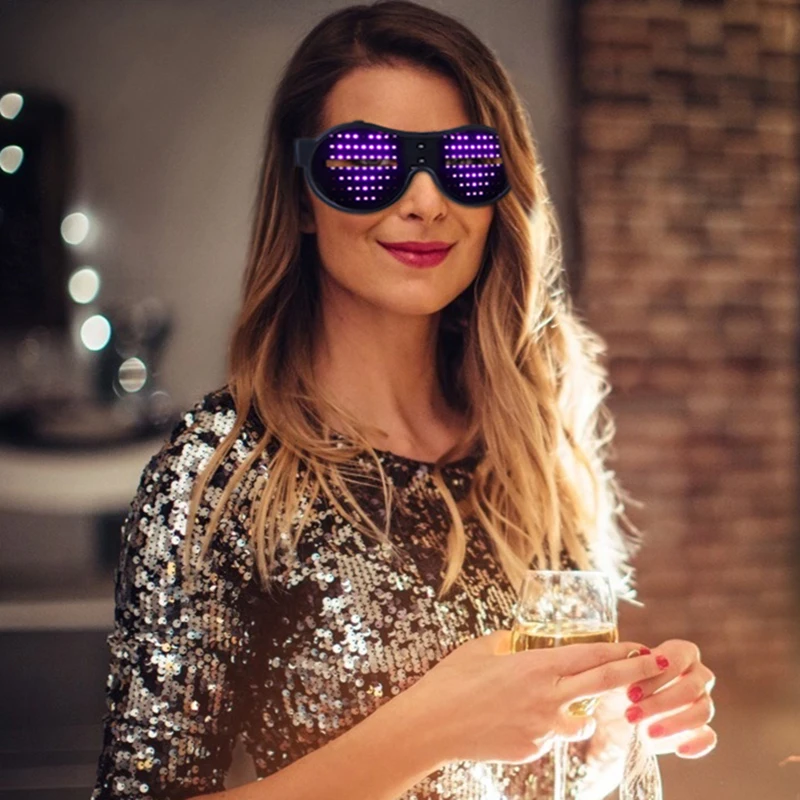 Gafas luminosas LED inalámbricas recargables por USB, lentes con luz LED  para fiestas rave, gafas de sol brillantes (verde oscuro), Verde oscuro