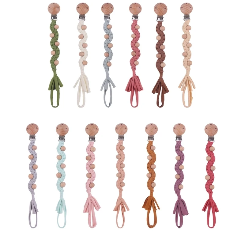 

Bead Pacifier Clips Cotton Holder Newborn Soother Chains for Baby Girls