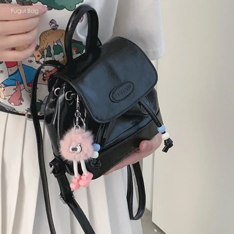 Women's Shoulder Bag, New Fashion, Casual, Simple, and Versatile for Commuting, High-end Contrasting Drawstring for Students