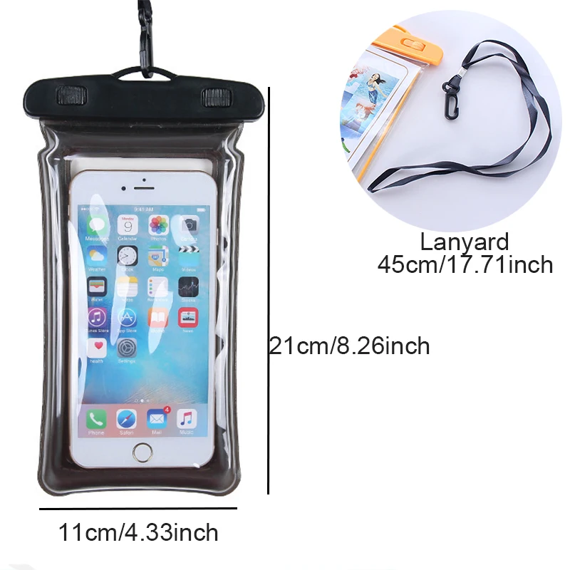 2pcs Waterproof Swimming Diving Bag PVC Beach Drifting Diving Waist Pack Shoulder Underwater Mobile Phone Case Outdoor Dry Bag