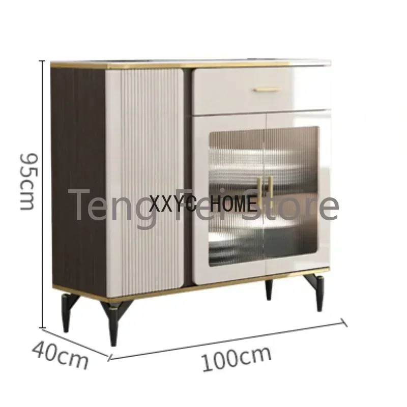 Sideboard Drawers Living Room Nordic Luxury Glass Display Sideboard Kitchen Storage Credenza Home Furniture SR50CG