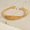 New Fashion Bracelet Bangles Stainless Steel Wire Braided Wave Style with Beads Opening Cuff Bangle Bracelet Women Jewelry Gifts 1