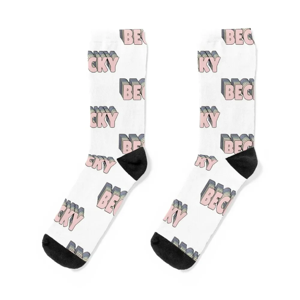 Becky Name Socks Thermal man winter gift Socks For Man Women's