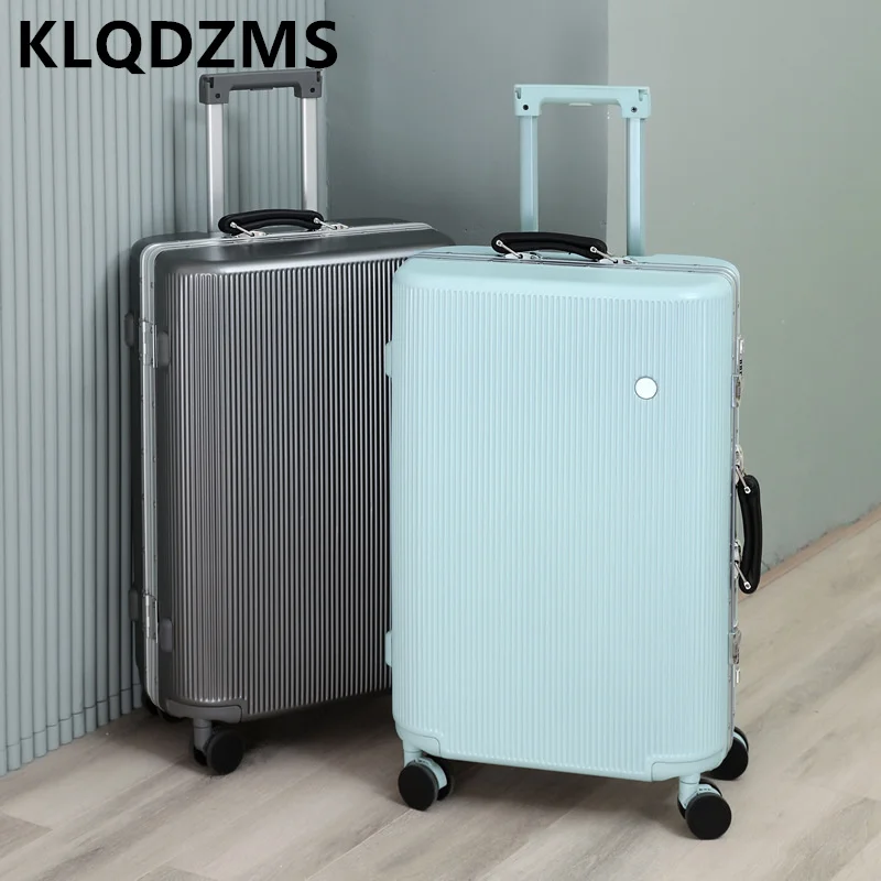 

KLQDZMS The New Suitcase 24 "26" 28 Inch Aluminum Frame Trolley Case 20 Ladies PC Boarding Box Mute Universal Wheel Luggage