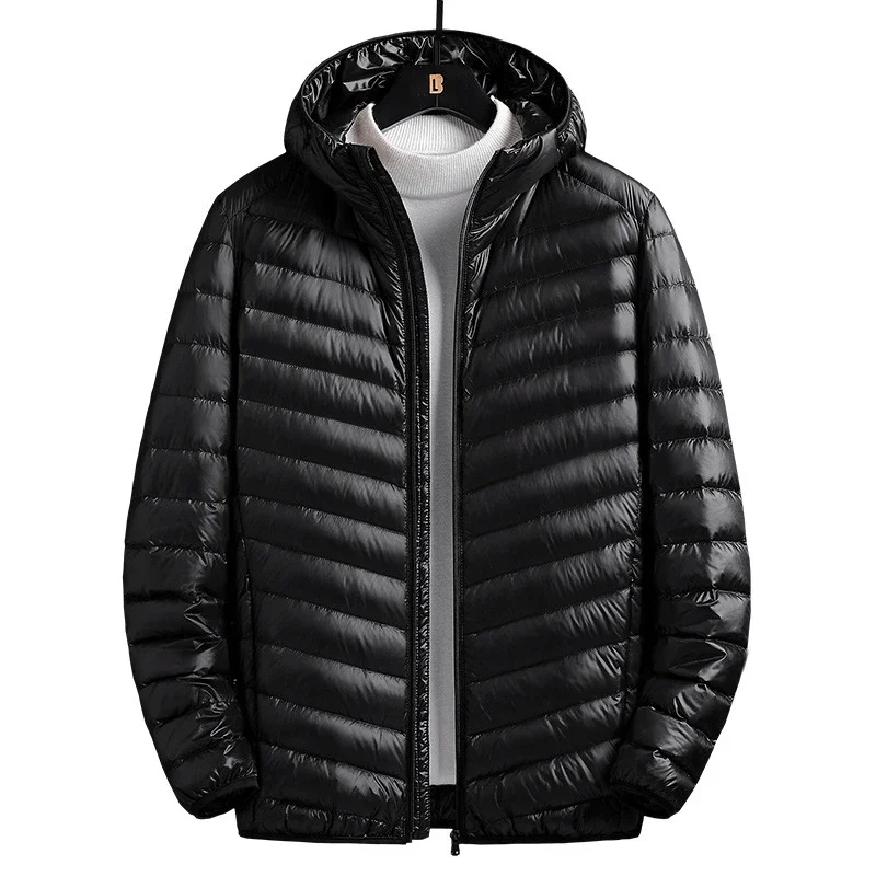 Men's Lightweight Portable Plus-size Hooded Down Casaco Casacos De Penas True Down Jaqueta Masculina Inverno