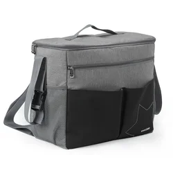 Insular Large Capacity Travel Diaper Backpack with Anti-Loss Zipper (Gray)