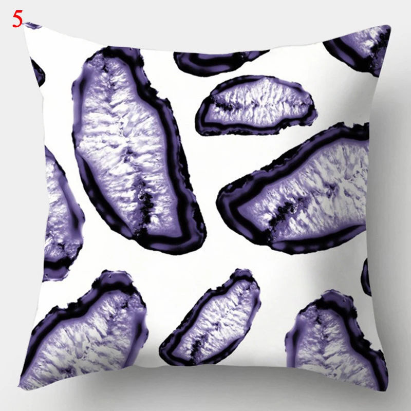 45x45cm Purple Geometric Print Pillow Covers Decorative Square Cushion Cover Polyester Throw Pillow Case for Home Sofa Decor 