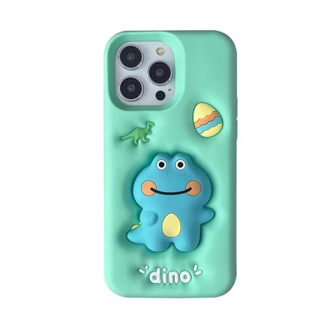 3D Cute Frog Cartoon Silicone Case for iPhone 14 Pro 13 12 11 Pro Max XS XR  7 8