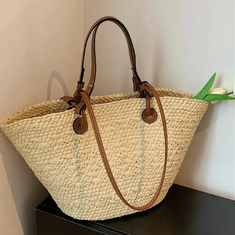 Handmade Women's Handbags big  Woven Female Shoulder Bag Summer Straw Beach Bags Shopper Baskets Bohemian Rattan Tote Bag