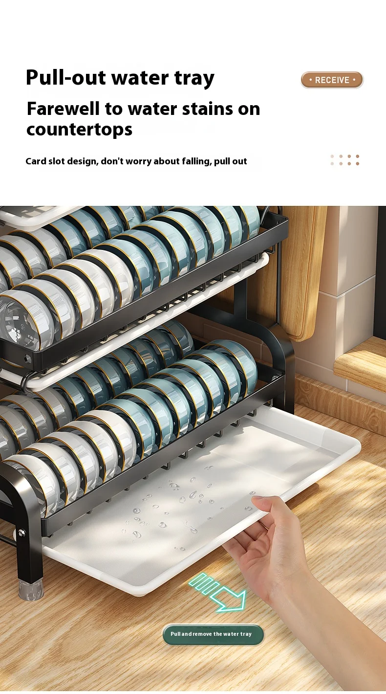 Multifunctional Kitchen Storage Rack - Bowl Dish  Chopstick Organizer