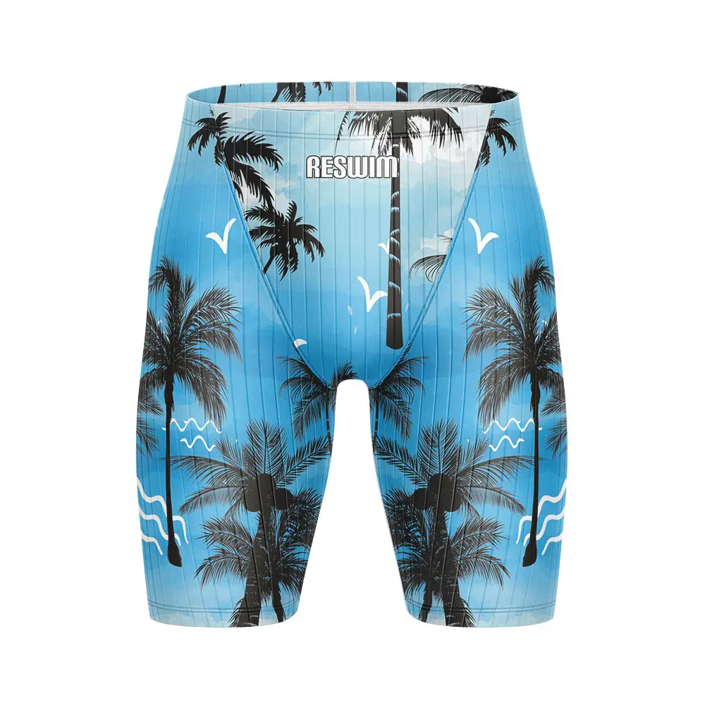 

Summer Swimming Jammers Mens Swimwear Swim Trunks Beach Tight Shorts UV Protection Professional Sports Surfing Diving Trunks New