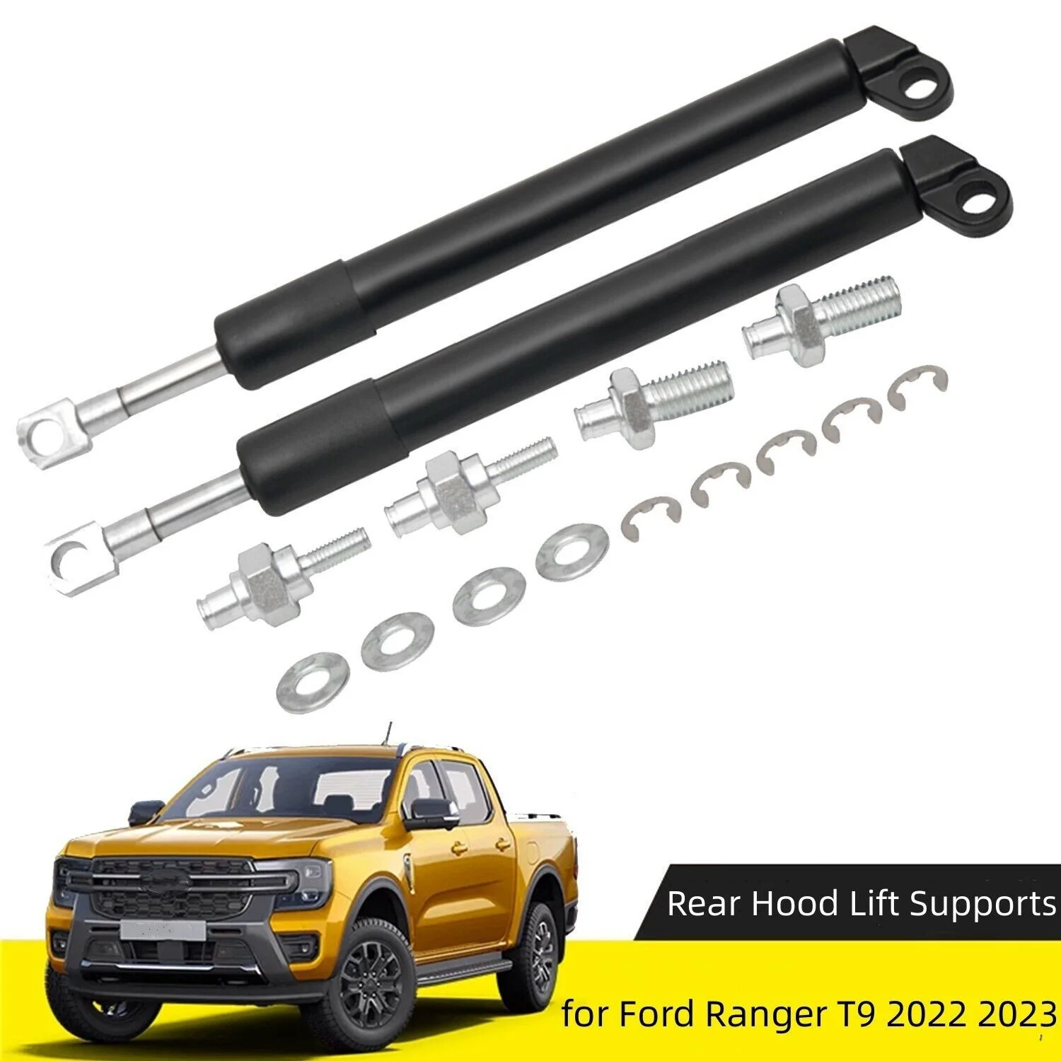 For Ford Ranger 2022 2023 2024 Steel Car Rear Hood Struts Lift Supports Gas Spring Shocks Dampers Replacement 2pcs