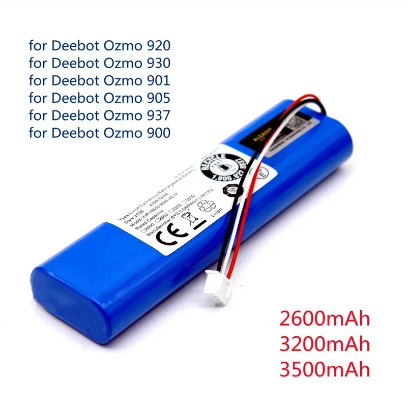

14.4V 2600mAh Robot Vacuum Cleaner Replacement Battery for Ecovacs Deebot Ozmo 920,930,901,905,937,900 Lithium Ion Battery
