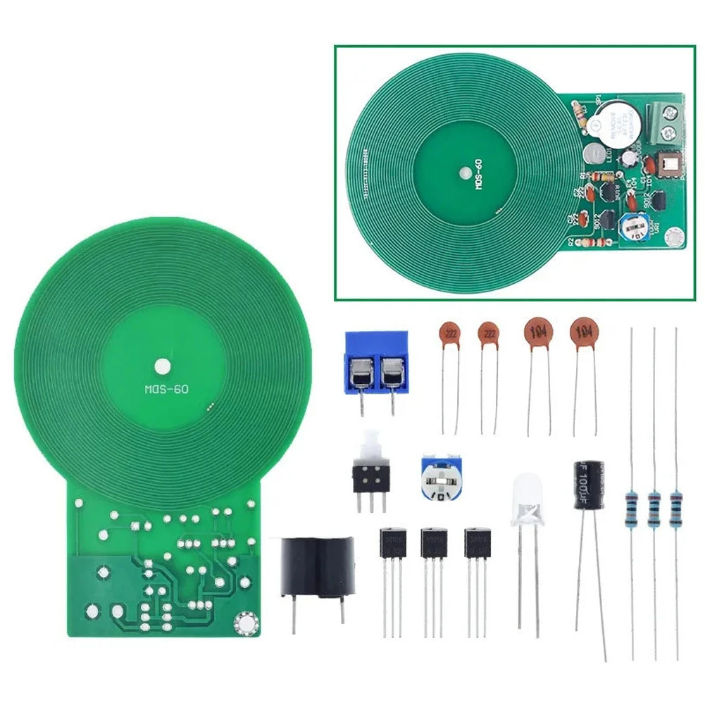 

Набор для самостоятельной сборки, набор для металлоискателя, постоянный ток 3 В-5 В, 60 мм, электронный комплект, «сделай сам», электронная деталь