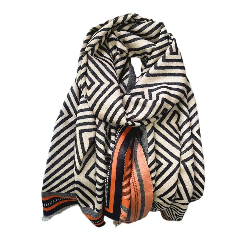 

Luxury Cashmere Scarf Warm Pashmina Blanket Foulard Fashion Hijab For Women Winter Shawls and Wraps Pashmina Scarfs Head Scarves