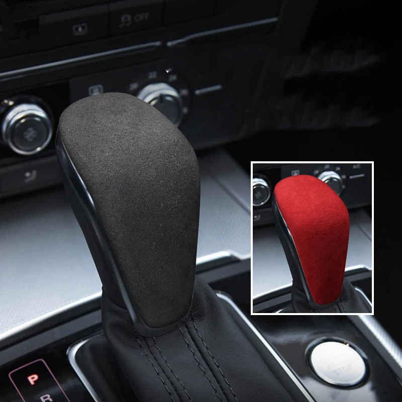 

For Audi A6 A6L S6 A7 2015-2018 Gear Shift Knob Cover Suede Car Wrap Gear Shift Collars Case Auto Interior Accessories