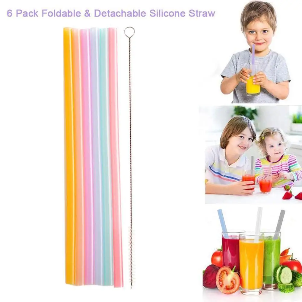 18pcs Silicone Straws Reusable Drinking Straws Set With 5pcs Cleaning  Brushes Eco-friendly Straws For Kids Milk Coffee Party Bar - Bar  Accessories - AliExpress