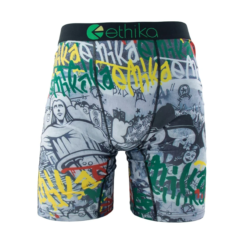 Fashion Print Men Underwear Boxer Cueca Male Panties Lingerie Men Underpants Boxershorts Trunks Plus Size S-XXXL Men's Boxers