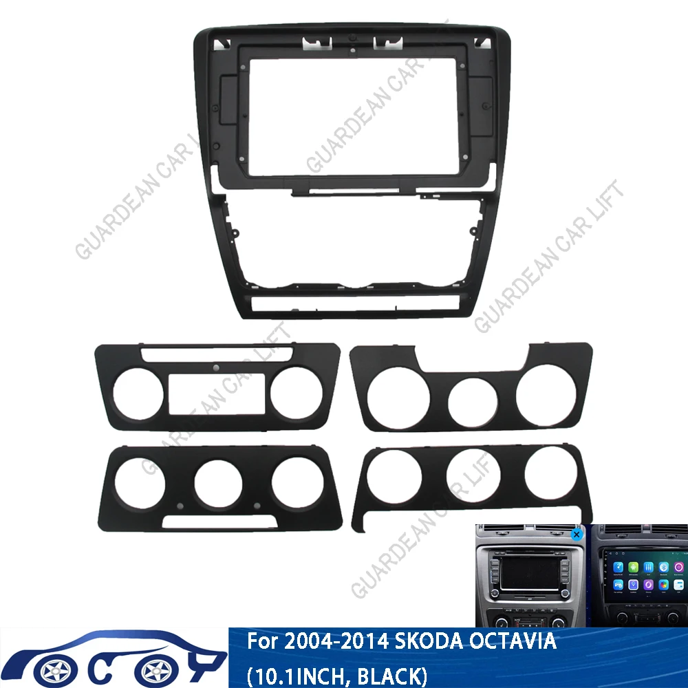 10.1Inch 2 Din Radio Fascia For Skoda Octavia 2007-2014 Audio Stereo Panel Mounting Installation Dash Kit Trim Frame Adapter frame fit for 2017 nissan micra kicks 9 inch radio fascia stereo gps dvd player install surround trim panel kit face plate