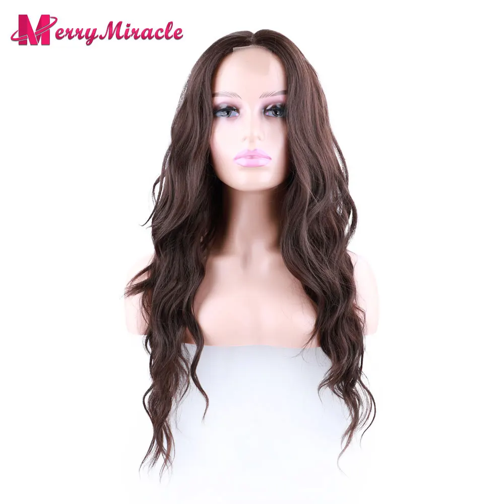 Women Synthetic Wig Big Wave Long Hair Black Brown Blonde Ginger Red White Hair Middle Part Party Wig Artificial Scalp Hair Wig