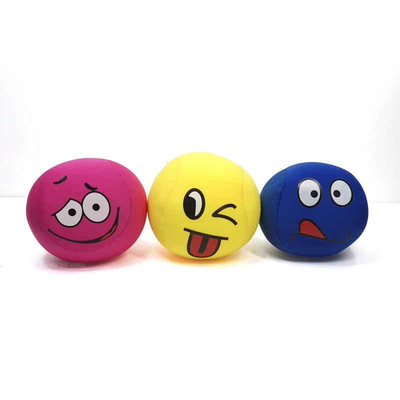 Smiley Face Expression Round Sandbag Soft Pearl Cotton Children\'s Autism Mood Expression Toys Kindergarten Outdoor Throw Sports
