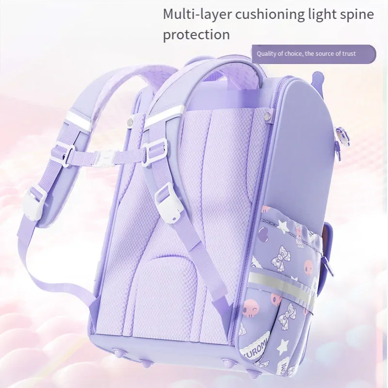 Sanrio's New Kuromi Schoolbag 1-3-6 Grade Primary School Students' Large-capacity College Backpack Kawaii Girls Burden Reduction 4