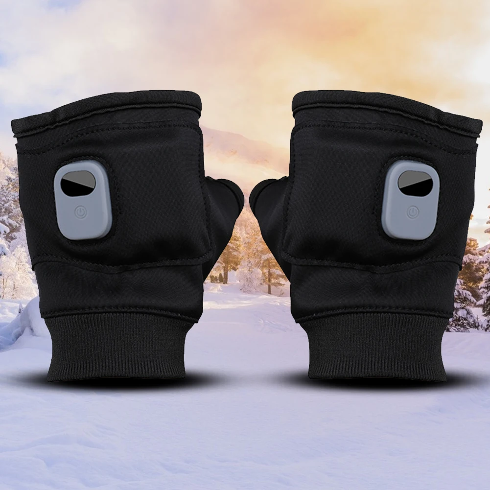 Rechargeable Heated Gloves Windproof Touchscreen for Outdoor Hiking Cycling