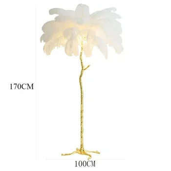 Nordic LED Floor Lamp for Living Room Modern Resin Luxury Ostrich Feather Floor Lamps Bedroom Sofa Corner Indoor Standing Lights 4