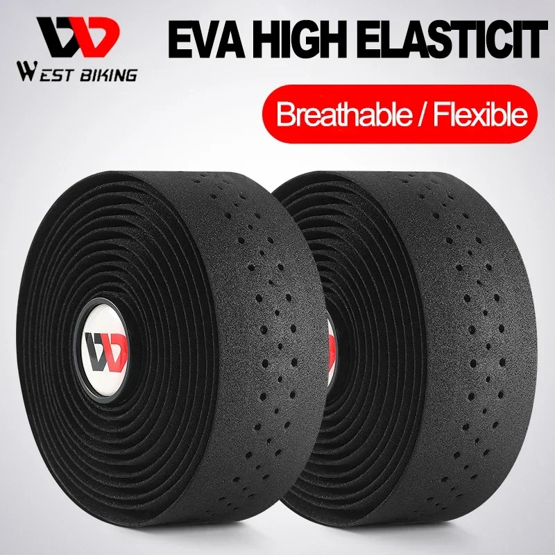 WEST BIKING Road Bike Handlebar Tape EVA High Elasticity Speed Grip Strap Cycling Anti-slip With Handle Plug Bicycle Accessories