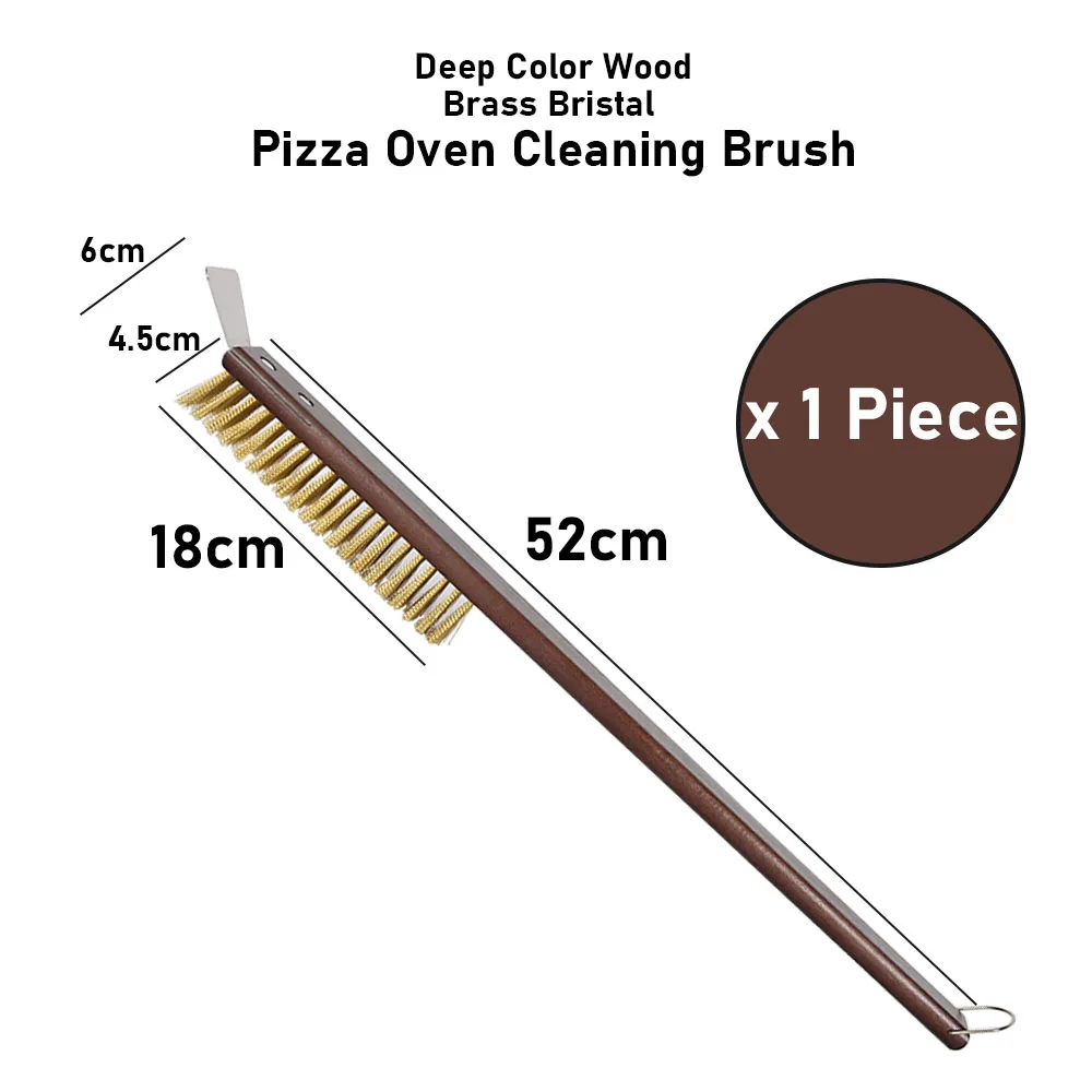 PizzAtHome Premium Copper Bristle Grill & Oven Cleaning Brush with 21 Aluminum Handle