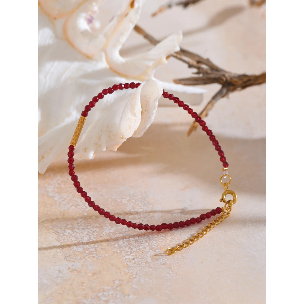 Yhpup Ankela Red Crystal Thin Bracelet