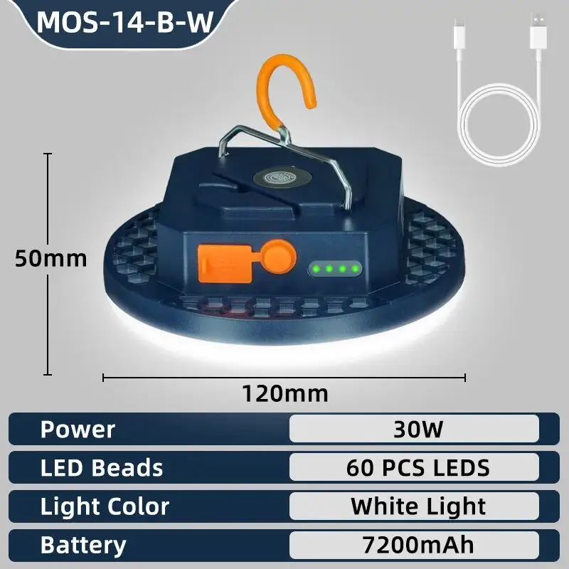 Rechargeable Camping Lights Outdoor Magnetic Suction Tent Lanterns Maintenance Emergency Lights High Light Flashlights 13500mah - Image 8