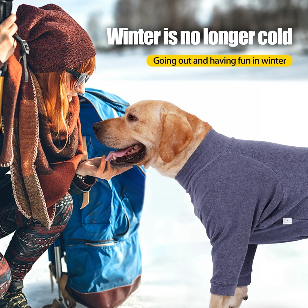 thumbnail image 5 of Abrigos de invierno para perros Mono polar cálido de 4 patas para perros pequeños, medianos y grandes Traje para perros para clima frío Traje de nieve para perros con cubierta de cuerpo completo, 5 of 5
