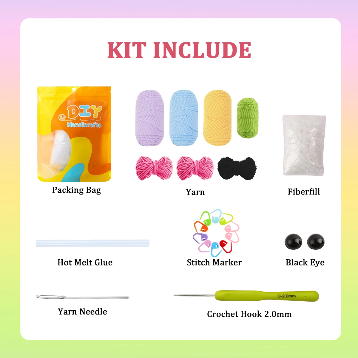 Colorful Caterpillar Crochet Doll Kit 3