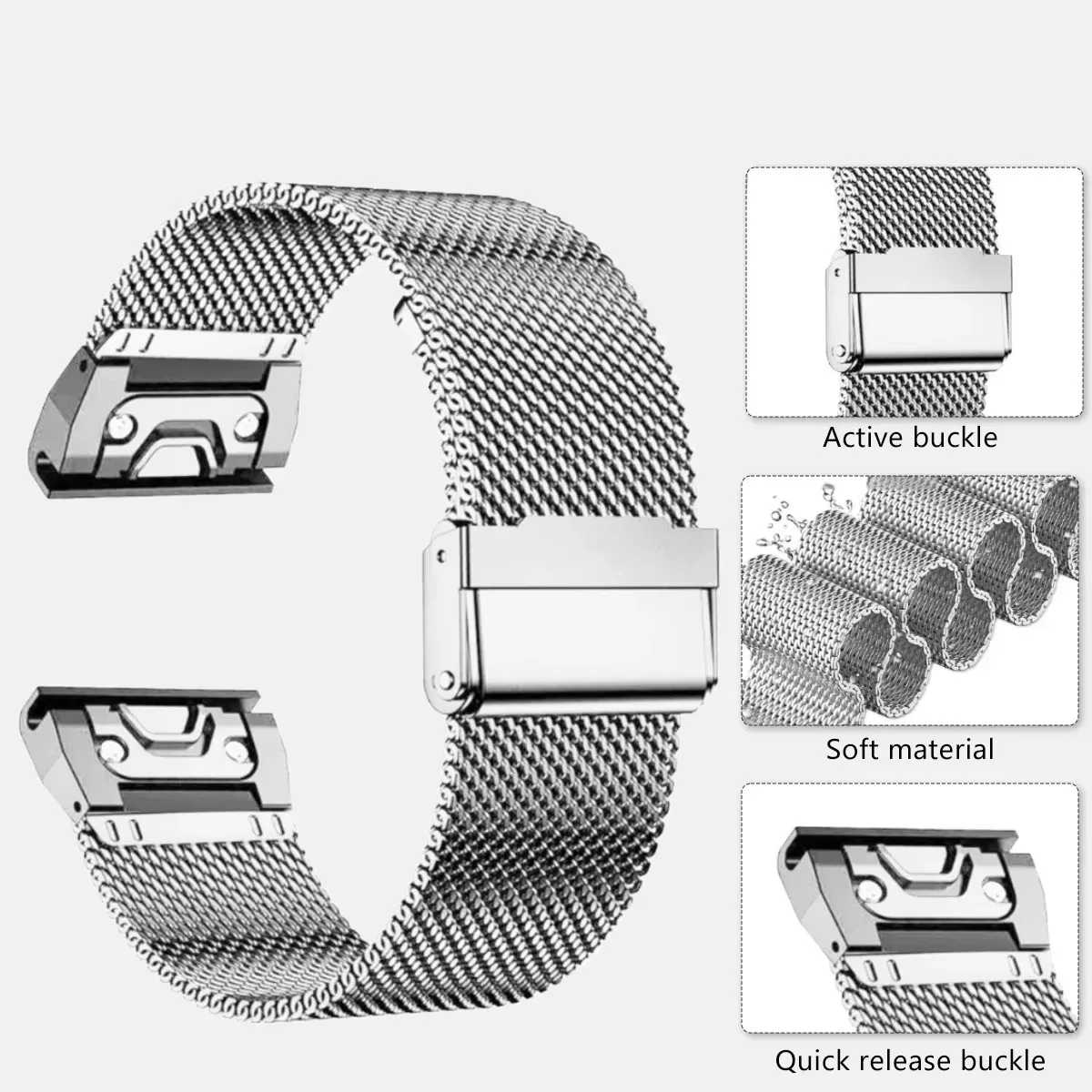 Premium Metal Band for Garmin Watches - Quick Fit Strap, Multiple Sizes Available