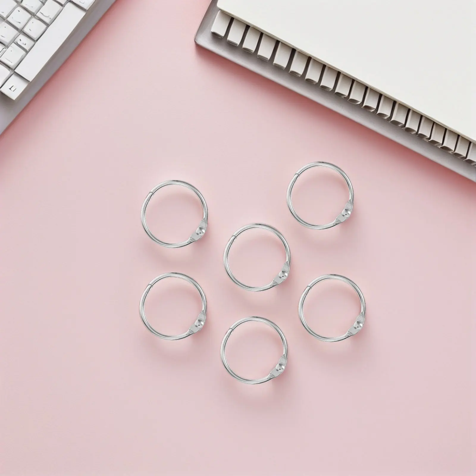 100개입 튼튼한 철제 바인더 링, 오픈형 카드 링 디자인, 루즈리프 용지, 인덱스 카드, 사진 앨범, 다이어리 바인딩, 책 바인딩용