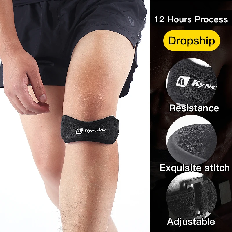 1PC Patella Kneecap Band Adjustable Silica Gel Knee Tendon Strap Protector Knee Pad Running Sports Cycling Gym Knee Support 1