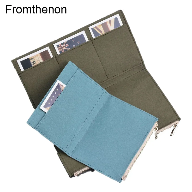 Fromthenon 여행자 노트 지퍼 포켓 카드 홀더 Midori 여권 용 보관 가방 표준 크기 일기 빈티지 편지지