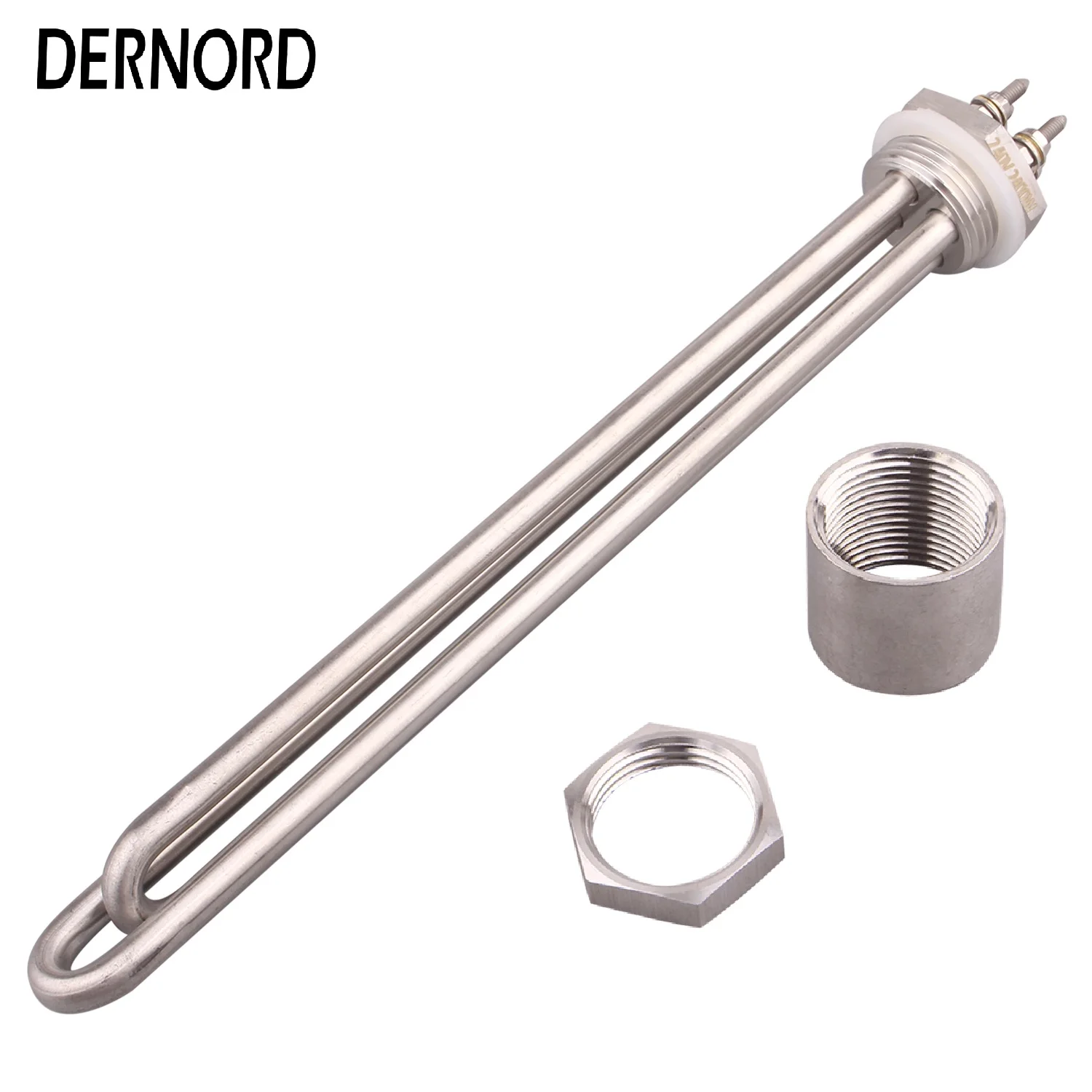 DERNORD Distilling Heating Element 240v 2400w 3600w 4800w Boiler Steam Water  Heater Element Screw Plug Water Heater with 1 BSP
