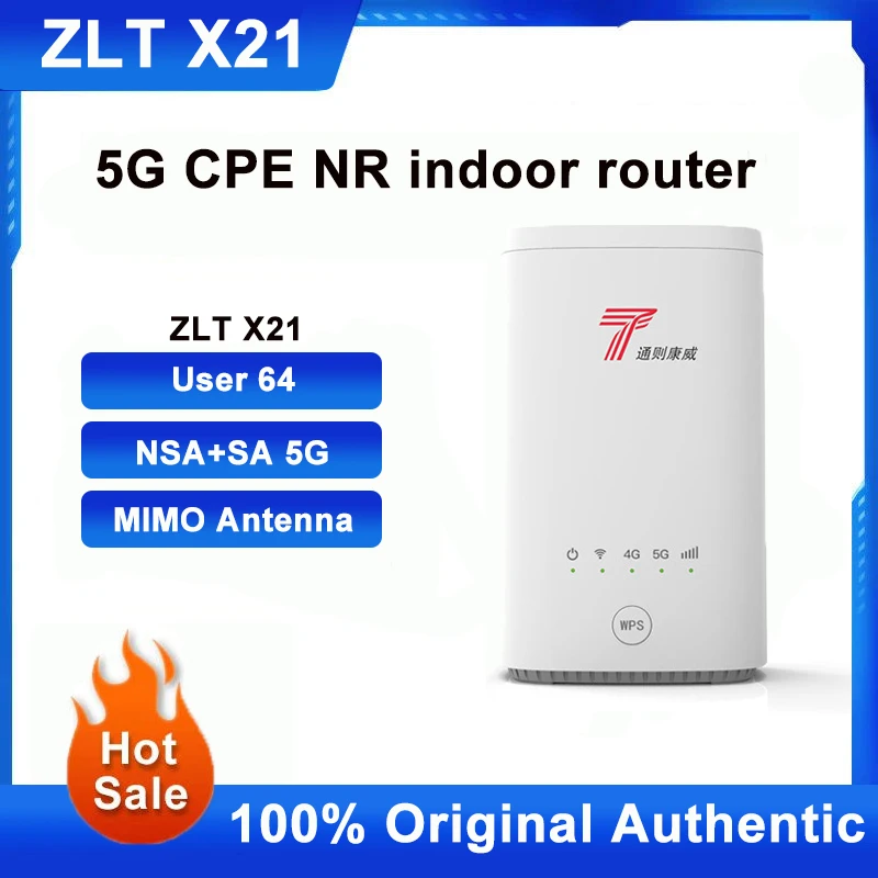 

NEW Original Unlock ZLT X21 5G CPE Indoor router Sub 6GHz NSA+SA mesh wifi wireless modem 5g router with sim card Gigabit router