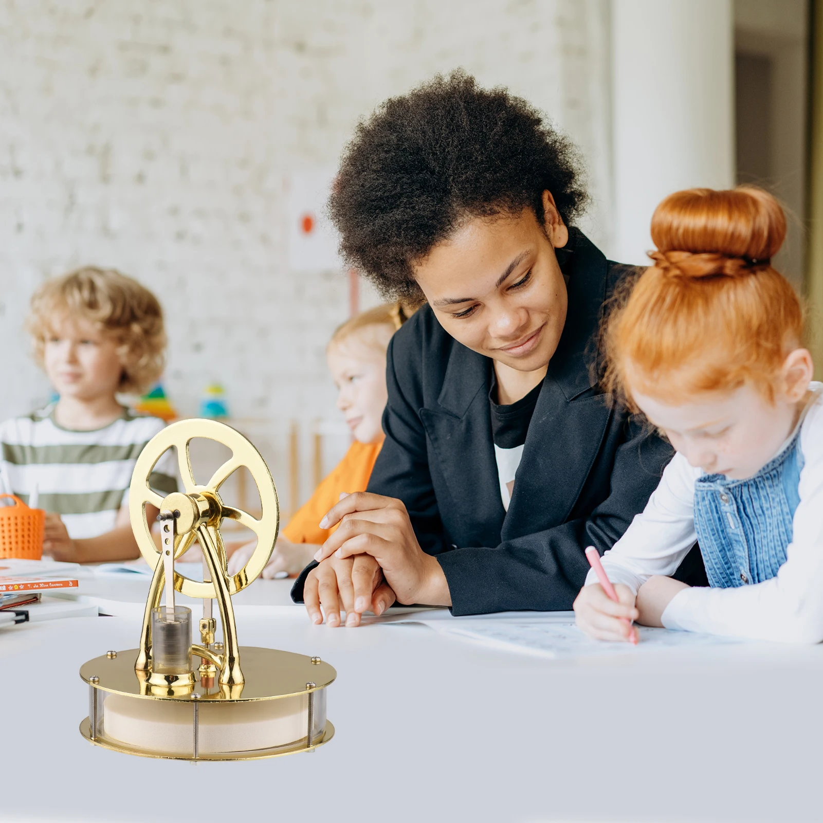 New Low Temperature Stirling Engine Physical Generator Model with Flywheel Design Science Experiment DIY Education Toy for Kids