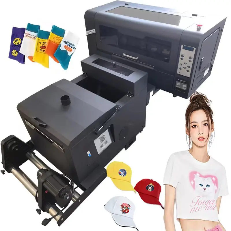 Roll To Roll A3 Dtf Printer Machine Heat Transfer Pet Film Inchiostro Bianco 2 In 1 Shaker Powder Machine Stampante Dtf A3