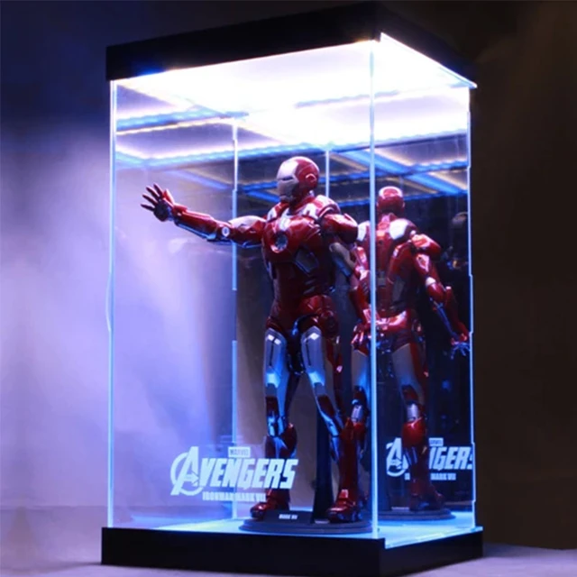 Présentoir Vitrine Display Case avec LED joints anti-poussière et deux  étagères 1/6