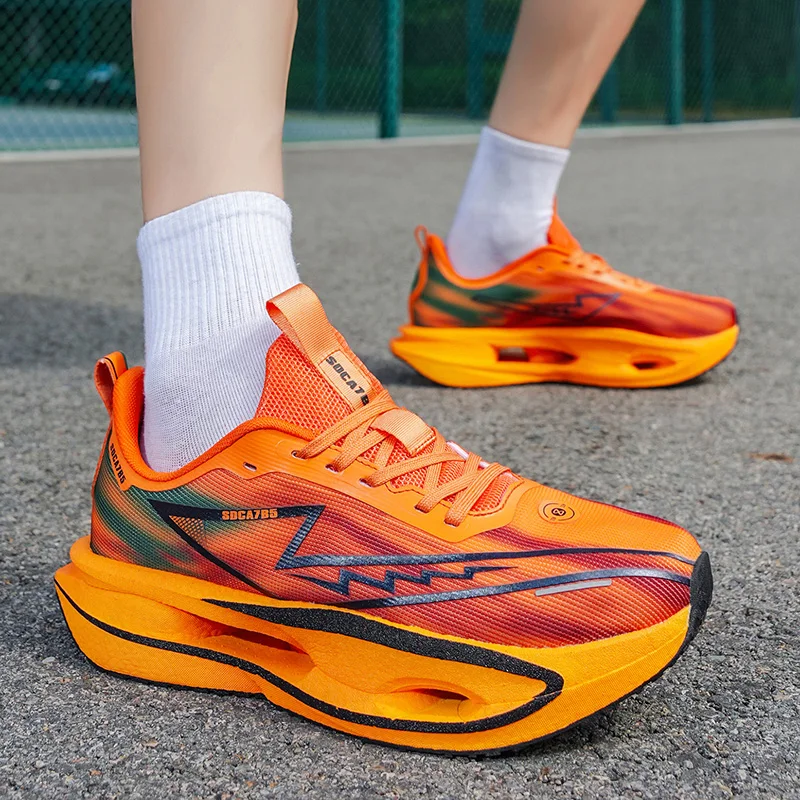 Men's Road Running Shoes, Breathable Casual Sneakers for Couples - Lightweight Non-Slip Sneakers Suitable for Running, Walking, and Training, Couple Style Large Size Sneakers, Spring and Summer Vacation Gift