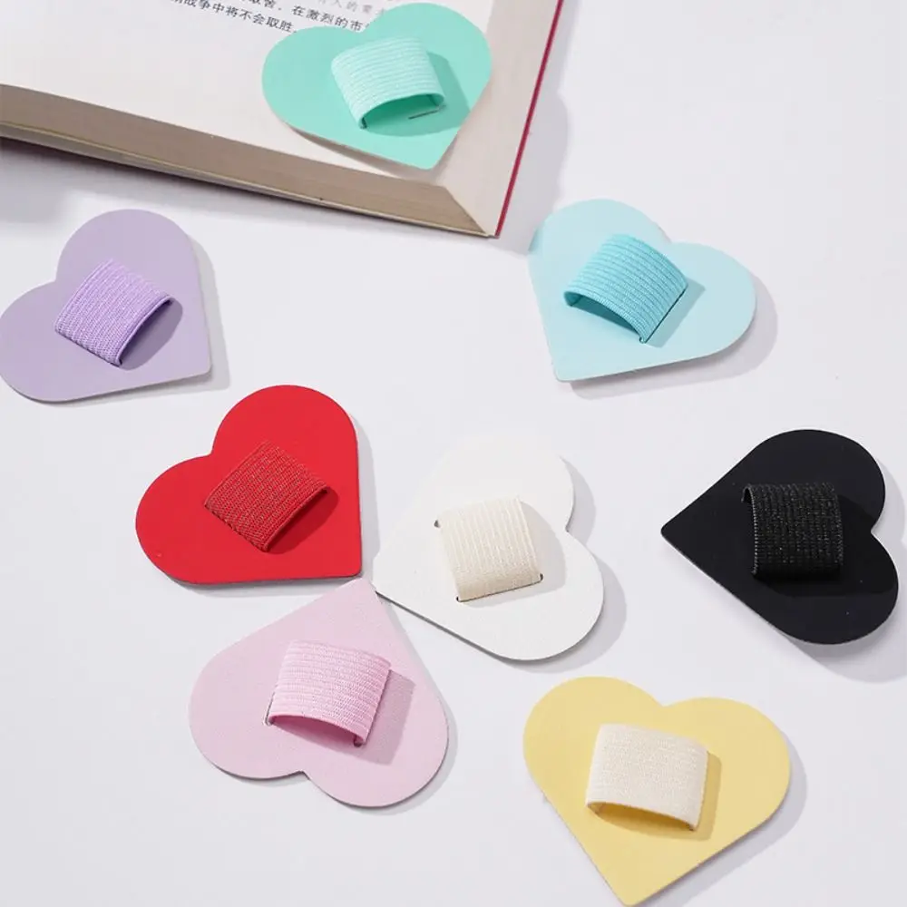 

Heart Self-Adhesive Pen Holder Stationery Gifts Leather Pen Clip Convenient Multicolor Elastic Loop Cover Ring