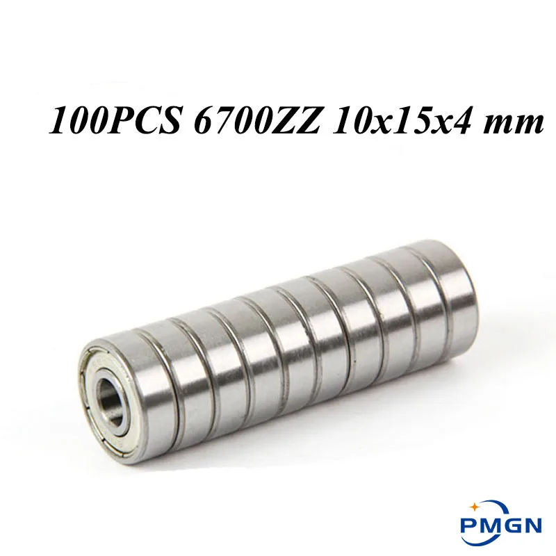 100pcs ABEC-5 6700ZZ High quality 6700z 6700 ZZ 10x15x4 mm metal seal Thin Wall Section Deep Groove Ball Bearings