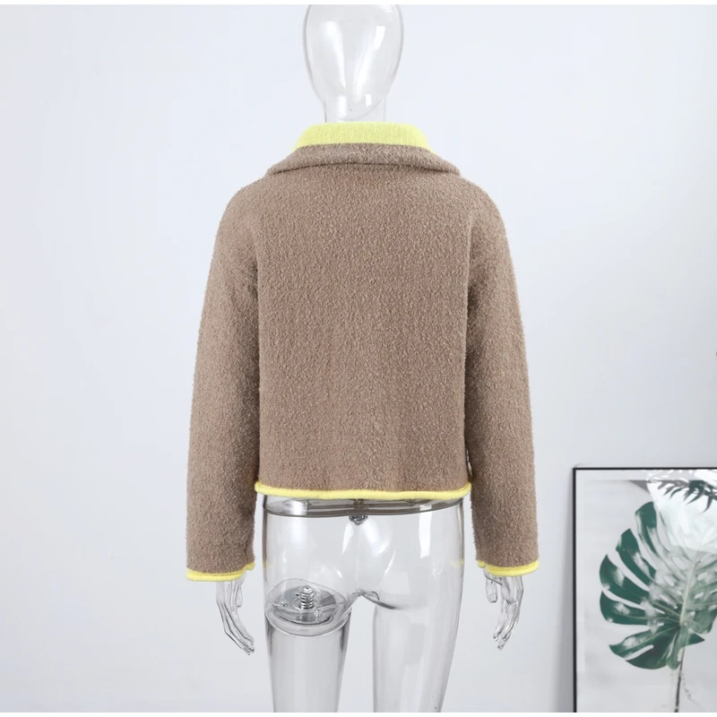 2026 Spring New Contrast Knitted Cardigan Jackets For Women Elegant Long Sleeve Pockets Zipper Sweater Street Lady Chic Outwear 20 S11ae06aa15b14e14a2518c97819ce303w
