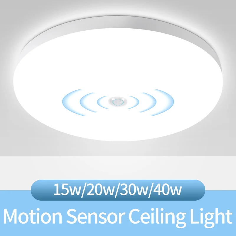 Plafonnier avec détecteur de mouvement PIR 15w 20w 30w 40w, éclairage de plafond moderne pour couloir, Garage, escalier, balcon, 220V 1