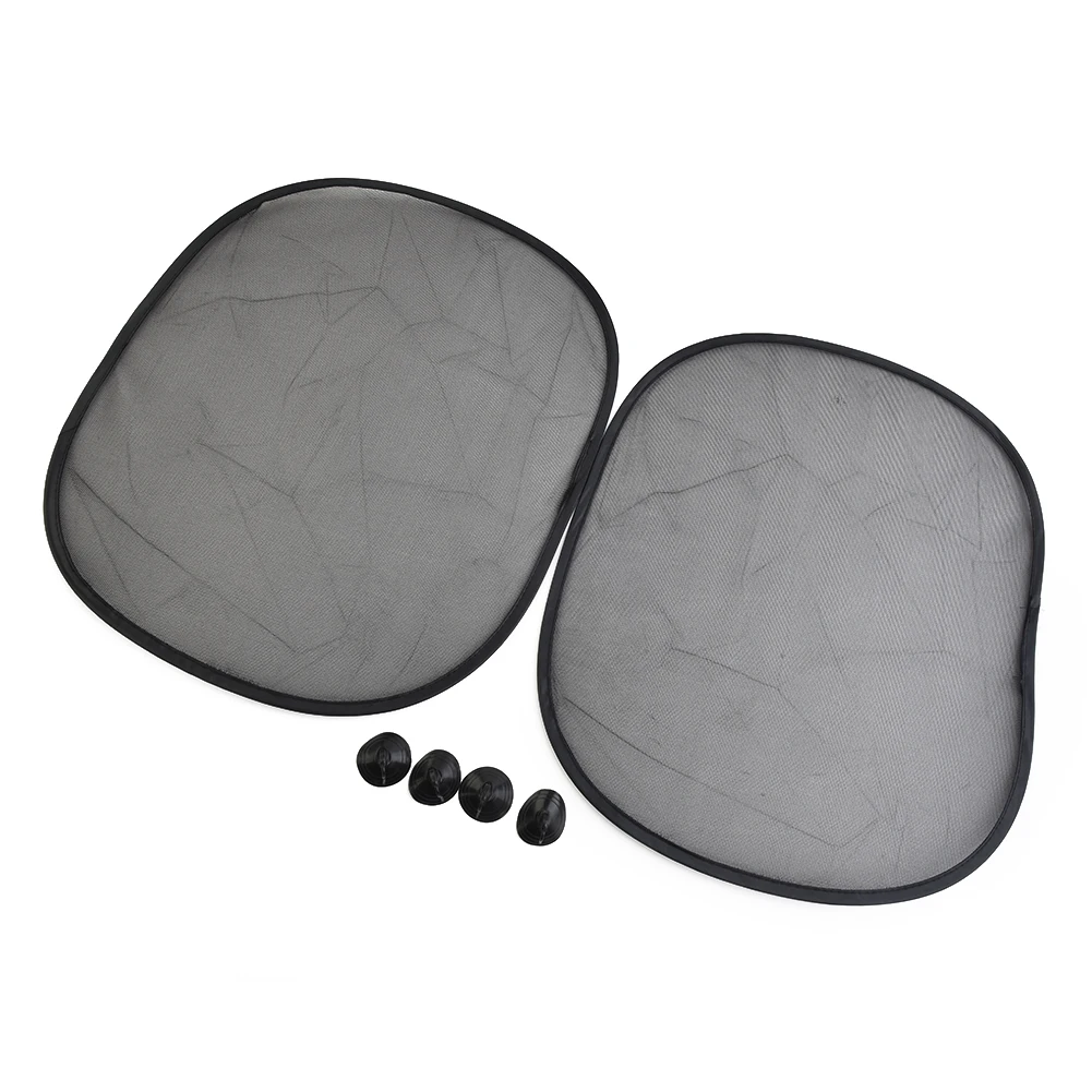 

2Pcs BLACK Car Sun Shades Screen Mesh 44cm X 36cm For Kids Children Auto Sun Shades Screen Interior UV Protection